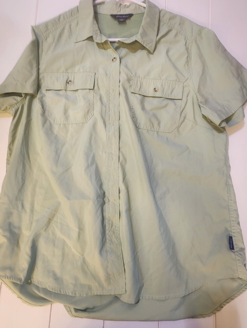 Eddie Bauer Light Green Short-Sleeve Button Shirt